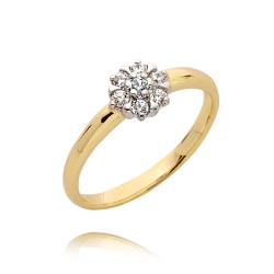 Pierścionek złoty z diamentami