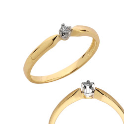 Pierścionek złoty z diamentem