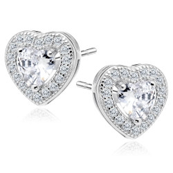 Kolczyki srebrne serca z...