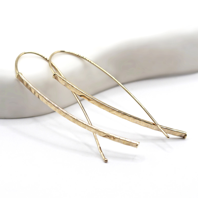 Kolczyki złote minimalistyczne diamentowane