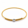 Bransoletka złota sztywna okrągłą z diamentowaną wstawką