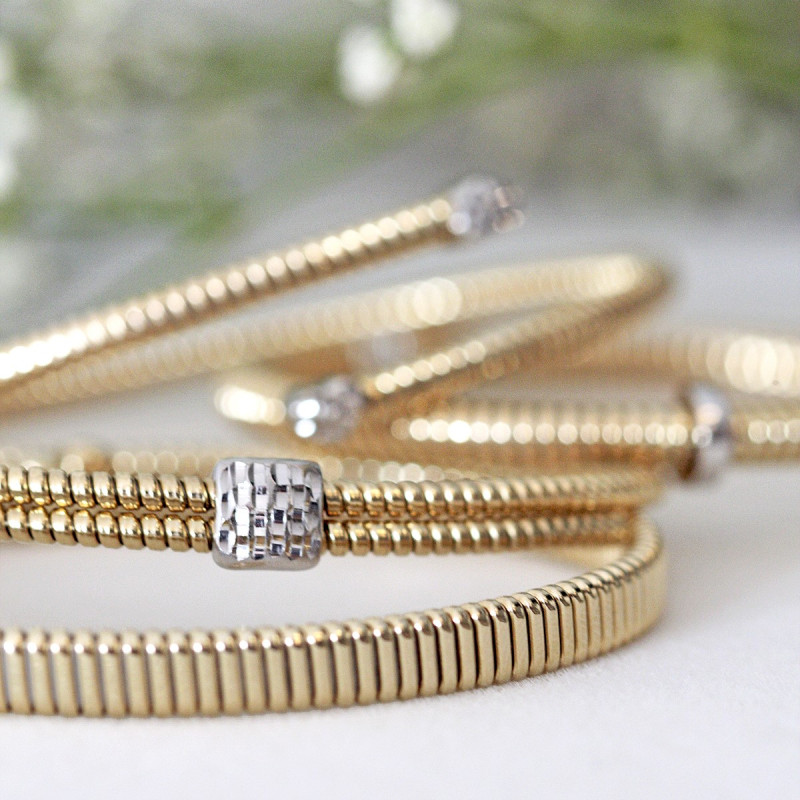 Bransoletka złota sztywna owalna węższa