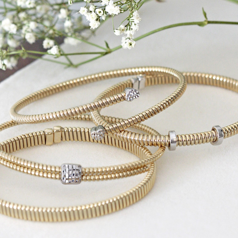 Bransoletka złota sztywna owalna węższa