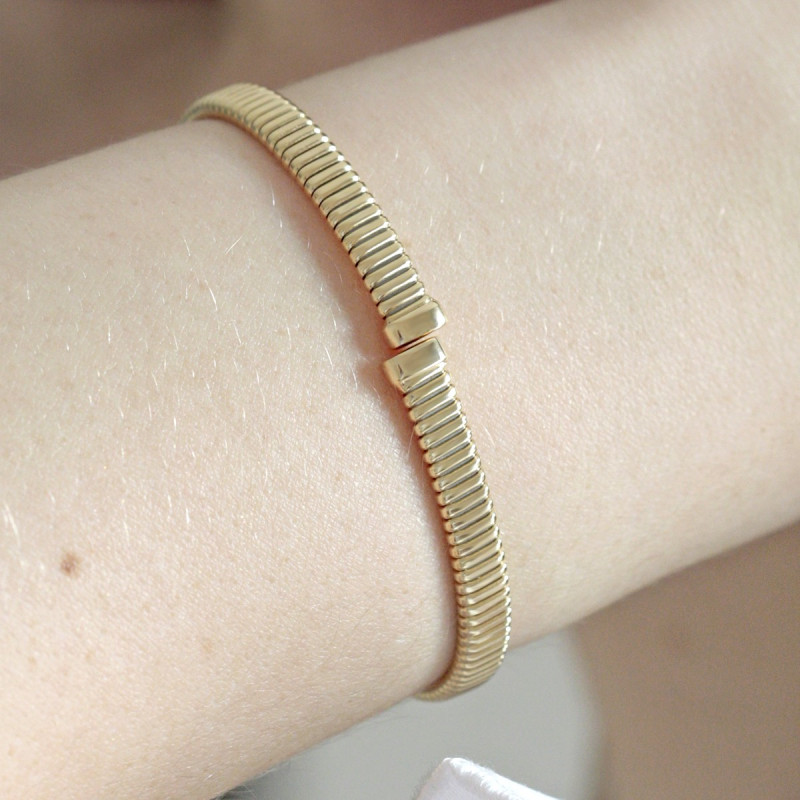 Bransoletka złota sztywna owalna węższa